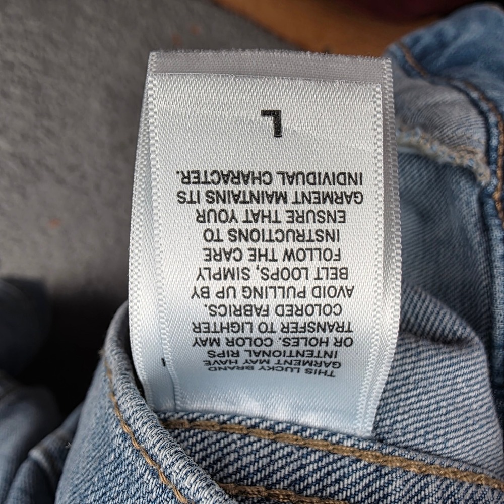 Lucky Brand Denim Jacket Womens Large Light Blue Button Front Trucker Jacket - Picture 7 of 11